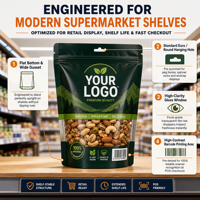 Sac en Mylar de qualité alimentaire FDA avec norme HACCP, sans BPA, fermeture éclair refermable pour un stockage sûr des aliments et une conservation à long terme