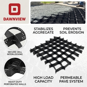 DAWNVIEW Grille de confinement cellulaire en HDPE, géocell en nid d'abeille pour pavés de <span class=keywords><strong>gravier</strong></span>, anti-oxydation, garantie 3 ans, écologique, pour <span class=keywords><strong>gravier</strong></span> rural - Product Image 1