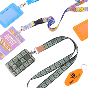 Custom Logo Printed Polyester Lanyards with ID Badge Holder and Card Holder Set