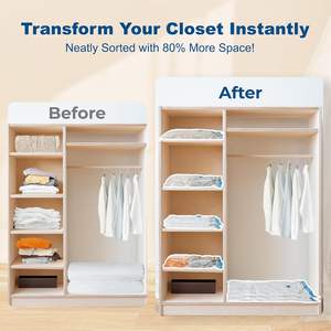 Sacs de rangement en plastique épais réutilisables, sacs sous vide <span class=keywords><strong>jumbo</strong></span> personnalisés, PA PE, pour vêtements, oreillers, couettes, organisation de la maison - Product Image 2