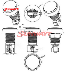 Interruptores LED Redondos Planos de Plástico de Alta Calidad de 12V y 37mm, Botón Pulsador Iluminado para Máquinas de Juegos Arcade - Product Image 6