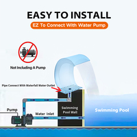 Hochwertige PVC Kunststoff Acryl LED Garten Pool Dekoration Einzigartige Wasserfall Brunnen Wasser vorhang Designs für Schwimmbäder