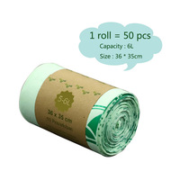 Bolsas de Basura Compostables PLA+PBAT, Bolsas de Basura Biodegradables de Almidón de Maíz de 25 y 30 Galones, Ecológicas y Resistentes