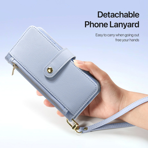 เคสโทรศัพท์แบบกระเป๋าสตางค์แม่เหล็ก 2-in-1 สำหรับ S25 Plus / S25 Edge, เคสหนังใส่บัตรพร้อมสายคล้องคอฟรี - Product Image 6