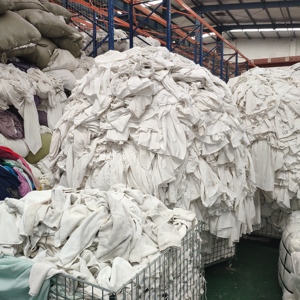 negozio tessuto industriale tagliare pezzi di bianco <span class=keywords><strong>abbigliamento</strong></span> in pelle rottami tessile rifiuti stracci di cotone - Product Image 6
