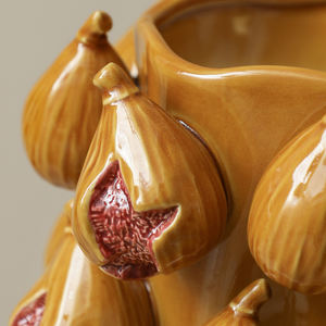 Vaso Decorativo Nórdico Flolenco em Cerâmica Amarela 3D, Ornamento para Mesa, Pratos de Arte para Decoração de Interiores - Product Image 5