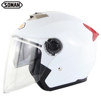 Casques de moto à double lentille certifiés DOT, en ABS haute résistance, pour la conduite de moto, demi-visage, personnalisables, SOMAN SM517