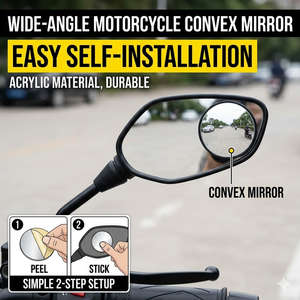 Rétroviseur universel grand angle pour moto, entièrement convexe en acrylique moulé, personnalisable, pour la sécurité des angles morts sur guidon - Product Image 2