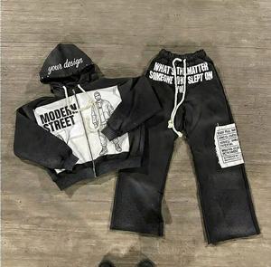 Usine de vêtements de marque privée haut de gamme, conception personnalisée de logo, survêtements en coton lourd pour hommes, vendeur de streetwear de luxe - Product Image 2