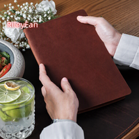 Porte-menu personnalisé en cuir véritable B5 pour café, bar, restaurant, couverture de menu en cuir de vachette vintage, livres de menus en cuir
