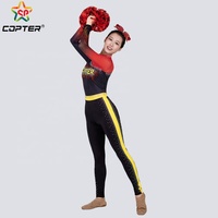 Survêtement rayé jaune-vert à manches longues et pantalon long, uniforme de cheerleading OEM avec logo gratuit