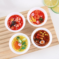 Gantungan Kunci Makanan Jepang Buatan Tangan Kreatif, Liontin Tas Mangkuk Putih dengan Mie Laut, Ramen Buatan Tiruan, Pesona Resin DIY