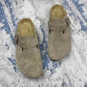 Mules <span class=keywords><strong>Birkenstock</strong></span> pour hommes en cuir de vache beige toutes saisons, sabots à bout carré, fermeture à enfiler, pour les voyages et la marche en plein air - Product Image 5