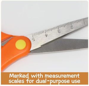 New Safety Stainless Steel <b>Paper</b> Cutting Scissors with Soft Grip Handle Cover Scaled Student Scissors Children Scissors for Kid - Product Image 2