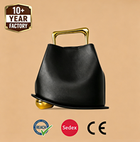 Sac seau ZP5995 élégant et luxueux en métal, portable, irrégulier, petit, décontracté, en polyester, avec fermeture éclair, en cuir véritable, résistant à l'eau