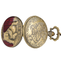 Montre de poche vintage Panda en gros, pendentif montre médaillon style antique steampunk pour cadeaux masculins