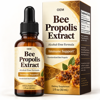 Gouttes liquides de propolis d'abeille premium, extrait standardisé sans alcool pour le bien-être quotidien des adultes, options d'approvisionnement OEM et marque privée