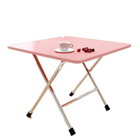 Jiuyi Nouvelle Table à Manger Pliante Portable en Métal à Design Carré Simple et Moderne pour Chambre, Bureau, Camping et Utilisation Domestique