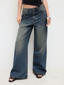 Jeans amples pour femmes, style Y2K, taille basse, jeans larges délavés pour femmes - Product Image 2