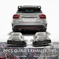 2 pièces COOWEI Embouts d'échappement quadruples en acier inoxydable Mercedes-Benz A45 W176 CLA45 C117 2013-2018 Accessoires de voiture