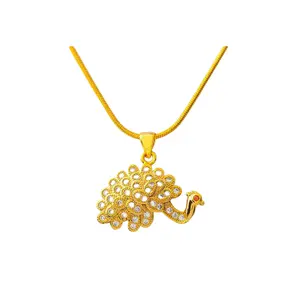 24k позолоченные ювелирные изделия Модные Элегантные Простые Позолоченные павлин кулон ожерелье