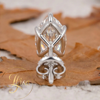 Boucles d'oreilles clous en diamant de laboratoire personnalisées, taille marquise, certifiées IGI, qualité VVS, plaqué or, style classique, bijoux unisexes Elisa