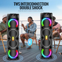 Altavoz Bluetooth Portátil de 20W, 8 Pulgadas, Batería de 3600mAh, Altavoz Estéreo Inalámbrico TWS con Pantalla, Micrófono Remoto, FM, USB, Tarjeta TF