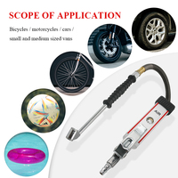 Manomètre de gonflage de pneus en alliage d'aluminium robuste avec raccord NPT 1/4\" et tuyau en caoutchouc pour le marché européen