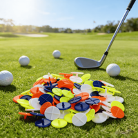 Marqueurs de balle de golf personnalisés en plastique plats et ronds |   Impression de logo de haute qualité et couleurs multiples |   Accessoires de golf durables