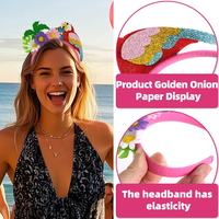 YX-04 tête de fête à thème hawaïen Boppers pour l'été Luau bandeau de fête avec feutre perroquet flamant rose palmier bandeau accessoires Photo