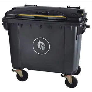 660 Liter Garbage Bin Trash Can Dustbin Waste Bins For Outdoor Street With Wheels Plastic Handles