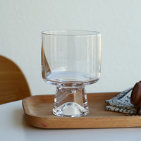 Gobelet en verre 250 ml (10 oz) pour desserts créatifs, idéal pour milkshakes, jus et café, verre à pied haut pour la maison