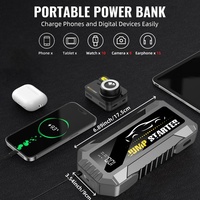 Démarreur portable à super condensateur 4000A pour voiture et camion, booster de batterie avec écran LCD, charge rapide, courant de crête 5000A, lumière LED, alimentation