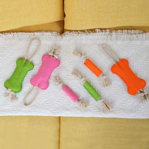 El yapımı keçe köpek kemik oyuncak evcil Bite oyuncaklar köpekler için örgülü halat çiğneme oyuncağı - Product Image 5