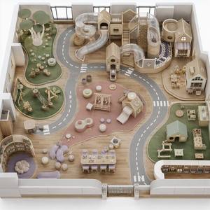Parco Giochi per Bambini Morandi per Interni ASTM/EN1176 |   Cittadina a Tema Natura per Giochi di Ruolo con Scivoli Morbidi <span class=keywords><strong>in</strong></span> PU, Parete da Arrampicata e Layout Personalizzato FEC - Product Image 3
