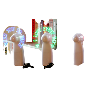 Custom Message LED Light up Mini Fan Programmable Advertising Promotional Rechargeable Hand Fans for Party Supplies