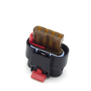 JINDA 4ピン Tyco AMP メスコネクタ 電気アダプター ワイヤーハーネス DJ7042-1.2-21 プラスチックハウジング 10A 定格 銅ネジ ブラック - Product Image 4