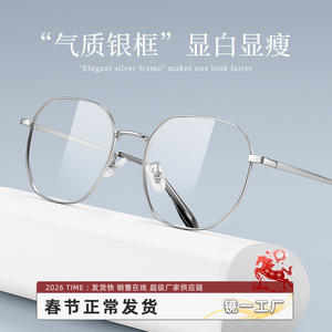 Monturas de Gafas Retro Octogonales de Alambre Plateado 5805 para Mujer, Anti-UV, Montura Completa, Lentes de PC, Origen Danyang - Product Image 5