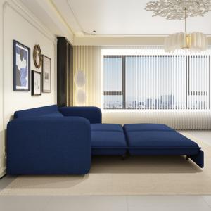 King Size Foldable Convertible Sleeper <b>Sofa</b> <b>Bed</b> 3 Seat Chaise Lounge with 2 Lumbar Pillows Velvet Upholstery for Living Room - Product Image 6