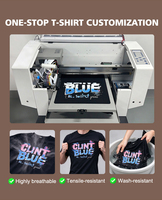 Mesin Cetak DTG Komersial untuk Pakaian, Printer Flatbed Tahan Lama untuk Pakaian Katun Kustom, Pesanan dalam Jumlah Sedikit
