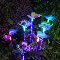 Lampe solaire de jardin en forme de papillon, lumière halogène, piquet de jardin, plastique, étanche IP65, pour l'éclairage paysager domestique
