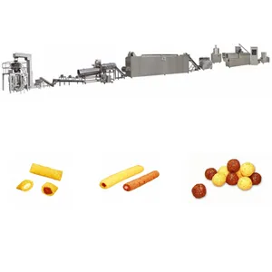 Double Screw Extrude Puff Machine Corn Puff Production Line Machines Puffed Corn Snacks Making Machine Produce In China