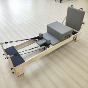 Wood Reformer Pilates <span class=keywords><strong>Bed</strong></span> Machine Reformer Maquina Ejercicio Pilates Beige Pink Commercial Studio Oak Pilates Reformer - Product Image 1