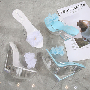 Chaussures d'été à semelles compensées pour femmes Nouveau design <span class=keywords><strong>Sandales</strong></span> à talons compensés de 14 <span class=keywords><strong>cm</strong></span> <span class=keywords><strong>Sandales</strong></span> à la mode pour femmes - Product Image 6
