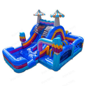 Château gonflable gonflable pour les <span class=keywords><strong>vacances</strong></span> d'été <span class=keywords><strong>avec</strong></span> toboggan et <span class=keywords><strong>piscine</strong></span> pour enfants et adultes - Product Image 4