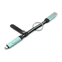 Cadeaux promotionnels 6 en 1 câble de charge rapide PD 60W tressé Portable porte-clés câble de données pour téléphone portable
