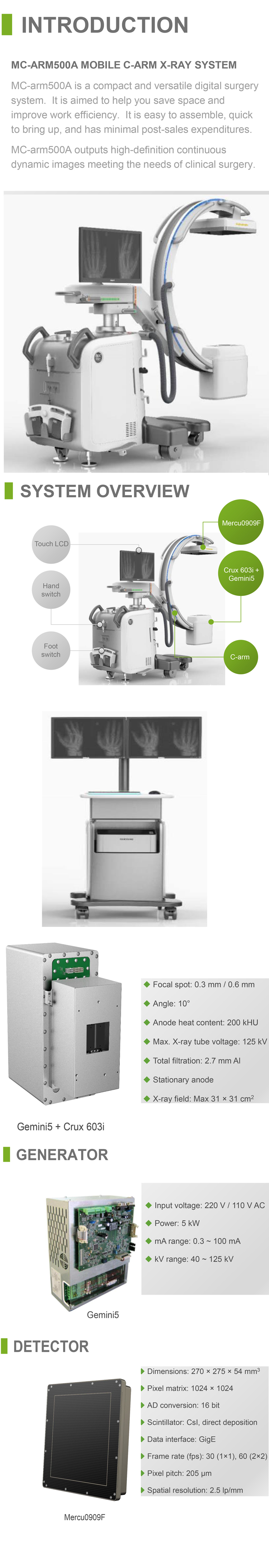 5 kW c arm x-ray machine Touch LCD High frequency mobile x-ray machine digital x-ray machine