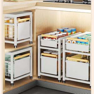 Ensemble de rangements coulissants pour armoire de cuisine, étagères et tiroirs de rangement pour épices, vente en gros - Product Image 4