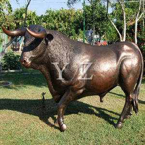 Outdoor Park Art Bronzen Muur Straat Stier Sculptuur Levensgrote Bronzen Koe Standbeeld - Product Image 5