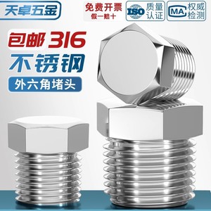 Tianzhuo Hardware Stainless Steel Hex Plug Npt Threaded Pipe Fitting For Water Gas Oil - Product Image 2